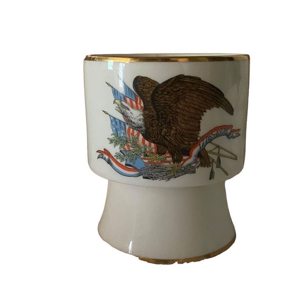 Celebrity Fine China Bicentennial Butter‎ Bell 1976 Bald Eagle